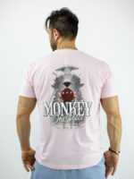 T-Shirt Regular Fit & Στάμπα Πίσω Monkey Ρόζ