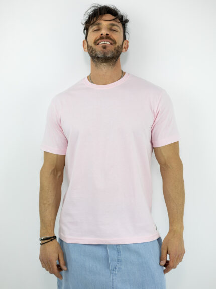 T-Shirt Regular Fit & Στάμπα Πίσω Monkey Ρόζ