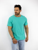 T-Shirt Regular Fit Μονόχρωμο Μέντα