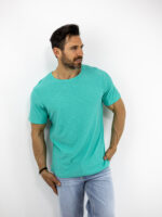 T-Shirt Regular Fit Μονόχρωμο Μέντα