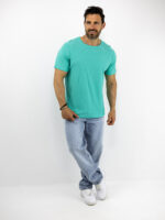 T-Shirt Regular Fit Μονόχρωμο Μέντα