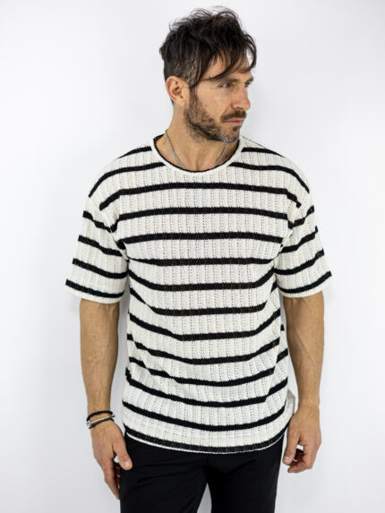 T-Shirt Oversized Ασπρο/Μαύρο