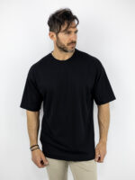 T-Shirt Oversized Μονόχρωμο Μαύρο
