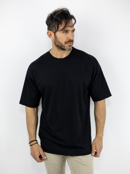 T-Shirt Oversized Μονόχρωμο Μαύρο