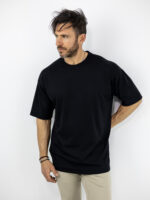T-Shirt Oversized Μονόχρωμο Μαύρο