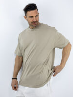 T-Shirt Οversized Μονόχρωμο Μπέζ