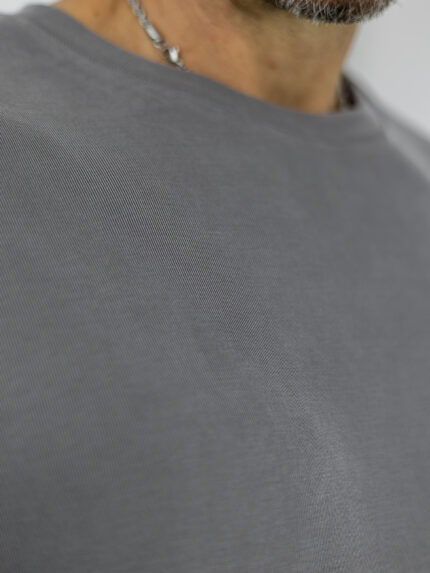 T-Shirt Οversized Μονόχρωμο Γκρί