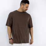 T-Shirt Οversized Μονόχρωμο Καφέ
