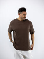 T-Shirt Οversized Μονόχρωμο Καφέ