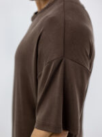 T-Shirt Οversized Μονόχρωμο Καφέ