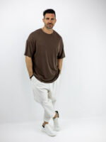 T-Shirt Οversized Μονόχρωμο Καφέ
