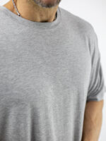 T-Shirt Οversized Μονόχρωμο Γκρί