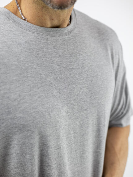 T-Shirt Οversized Μονόχρωμο Γκρί