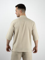 Παντελόνι Jogger Loose Fit & Πουκάμισο Oversized 3/4 Μανίκι Μπέζ