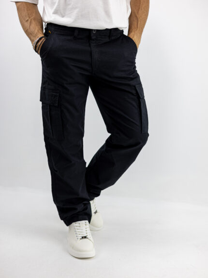 Παντελόνι Cargo Regular Fit Μαύρο