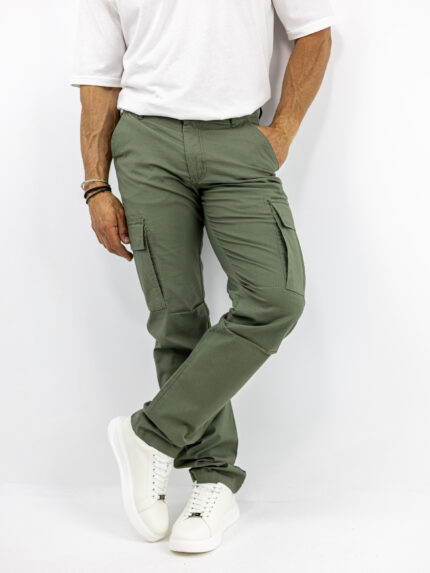 Παντελόνι Cargo Regular Fit Λαδί