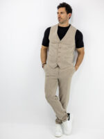 Γιλέκο Lino Regular Fit Μπέζ