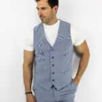 Γιλέκο Lino Regular Fit Σιέλ