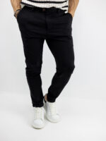Παντελόνι Chinos Regular Fit & Λάστιχο Μέση Μαύρο