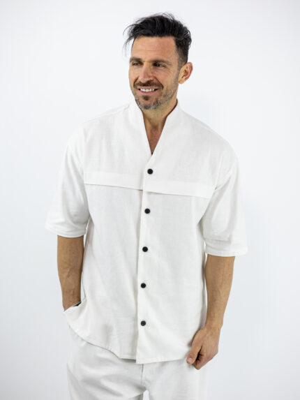 Πουκάμισο Oversized Μονόχρωμο Λευκό