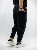 Παντελόνι Jogger Balloon & Πουκάμισο Oversized Μονόχρωμο Μαύρο