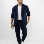 Παντελόνι Jogger Loose Fit & Σακάκι Overshirt Μπλέ