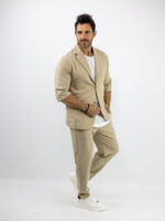 Παντελόνι Jogger Loose Fit & Σακάκι Overshirt Μπέζ