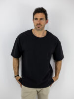 T-Shirt Oversized Μονόχρωμο Μαύρο