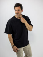 T-Shirt Oversized Μονόχρωμο Μαύρο