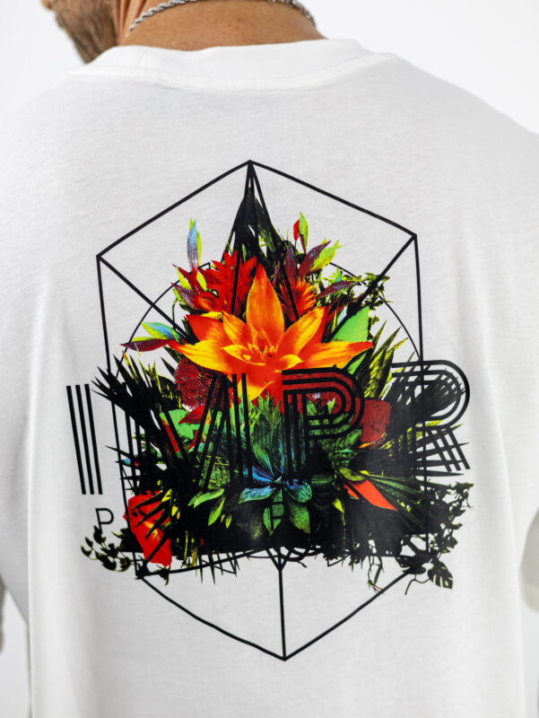 T-Shirt Regular Fit & Στάμπα Πίσω Λευκό