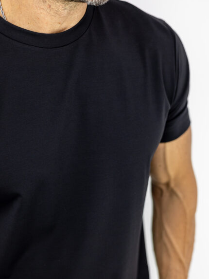 T-Shirt Regular Fit Μονόχρωμο Μαύρο