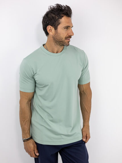 T-Shirt Regular Fit Μονόχρωμο Μέντα