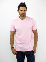 T-Shirt Regular Fit Μονόχρωμο Ρόζ