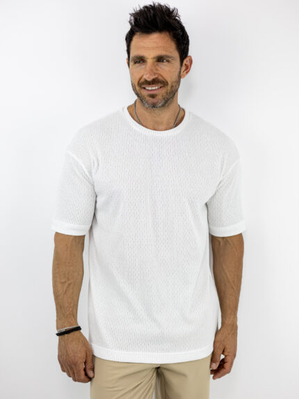 T-Shirt Oversized Μονόχρωμο Λευκό