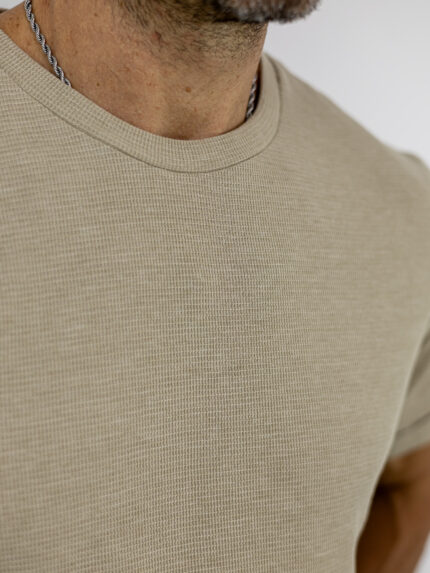 T-Shirt Regular Fit Βάφλα Μπέζ