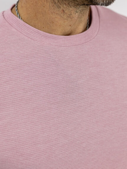 T-Shirt Regular Fit Βάφλα Ρόζ
