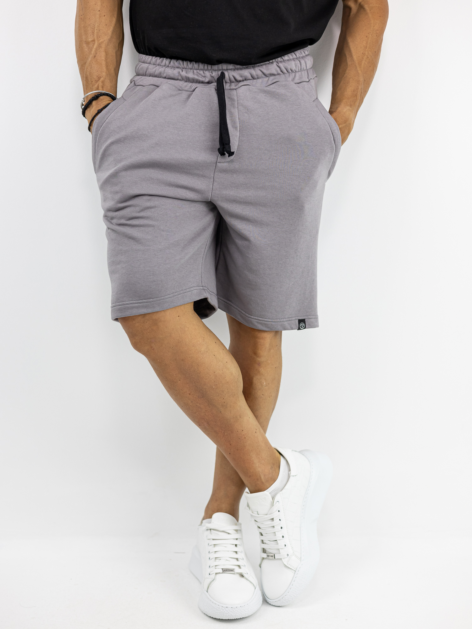 BERMOUDA_COTTON_130335_GKRI_01.jpg Βερμούδα Regular Fit Γκρί