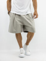 Βερμούδα Oversized & Πιέτα Μπέζ