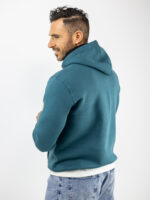 Φούτερ Regular Fit Cool Beginning & Κουκούλα Πετρόλ