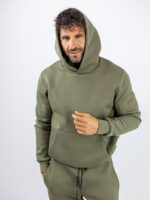 Φούτερ Tech Fleece Μονόχρωμο & Κουκούλα Λαδί