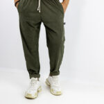 Παντελόνι Jogger Loose Fit Κοτλέ Λαδί