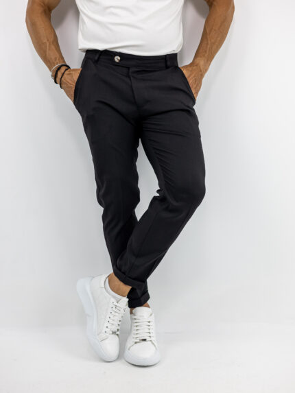 Παντελόνι Jogger Loose Fit Μονόχρωμο Μαύρο