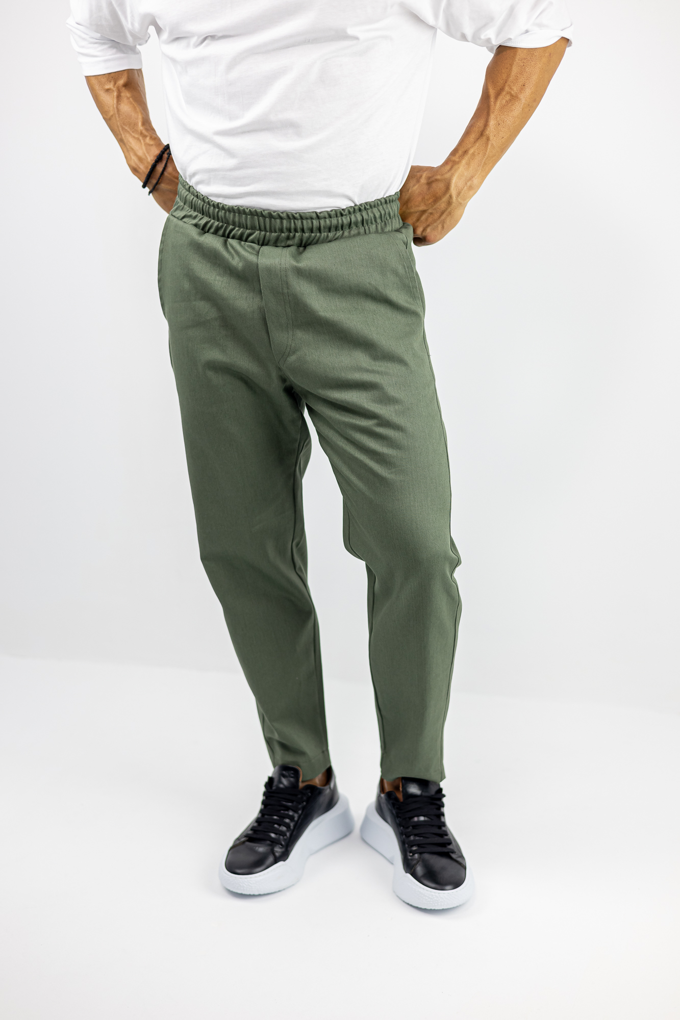 JOGGER_TWINBLACK_120552_LADI_01.jpg Παντελόνι Jogger Loose Fit Λαδί