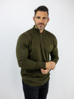 Μπλούζα Slim Fit Πλεκτή & Φερμουάρ Λαδί