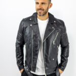 Μπουφάν Δερματίνη Regular Fit Μαύρο