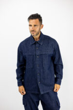 Jean Πουκάμισο Oversized Μπλέ