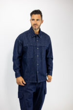 Jean Πουκάμισο Oversized Μπλέ