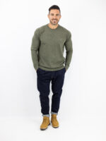 Πουλόβερ Slim Fit Μονόχρωμο Λαδί
