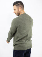 Πουλόβερ Slim Fit Μονόχρωμο Λαδί
