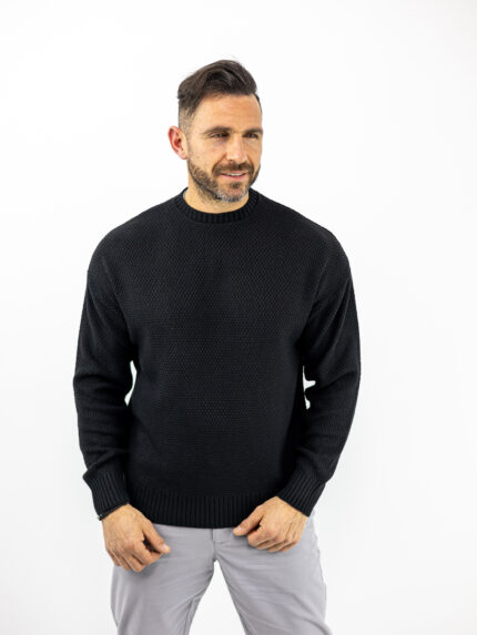 Πουλόβερ Oversized Μονόχρωμο Μαύρο